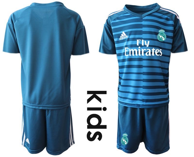 Youth 2020-2021 club Real Madrid blue goalkeeper Soccer Jerseys